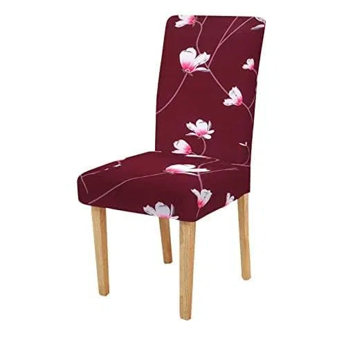 Set of two floral printed dining chair covers from brand 6201, designed to fit standard dining chairs and add decorative elegance.