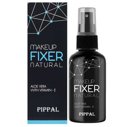 Pippal Beauty Makeup Fixer spray with Vitamin E and Aloe Vera, hydrating and refreshing setting spray in 80ml bottle.