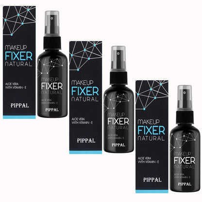 Pippal Beauty Makeup Fixer spray with Vitamin E and Aloe Vera, hydrating and refreshing setting spray in a pack of three, 80ml each.