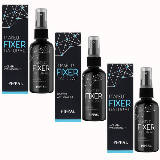 Pippal Beauty Makeup Fixer spray with Vitamin E and Aloe Vera, hydrating and refreshing setting spray in a pack of three, 80ml each.