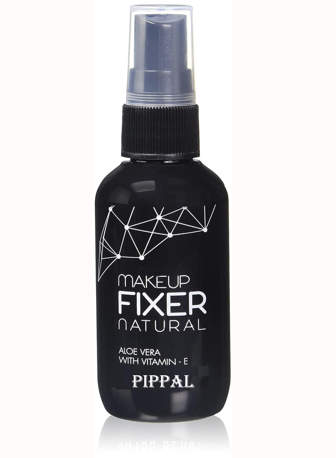 Pippal Beauty Makeup Fixer spray with Vitamin E and Aloe Vera, natural dewy finish, long-lasting 80ml bottle, cream, gel, and spray product