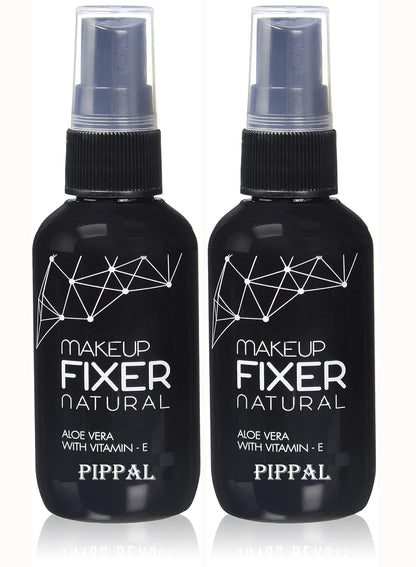 Pippal Beauty Makeup Fixer spray with Vitamin E and Aloe Vera, natural dewy finish, long-lasting, 80ml, pack of 2.