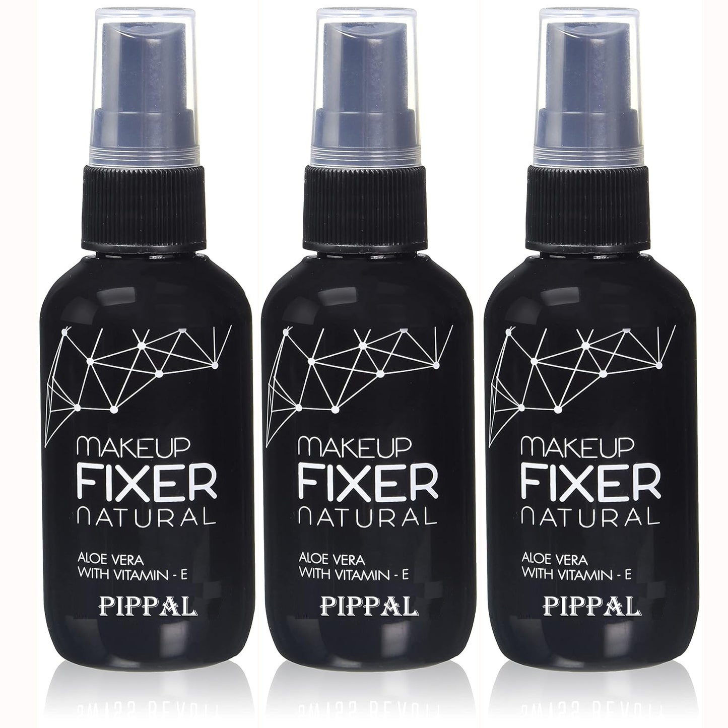 Pippal Beauty Makeup Fixer spray with vitamin E and aloe vera, natural dewy finish, long-lasting, 80ml, pack of 3