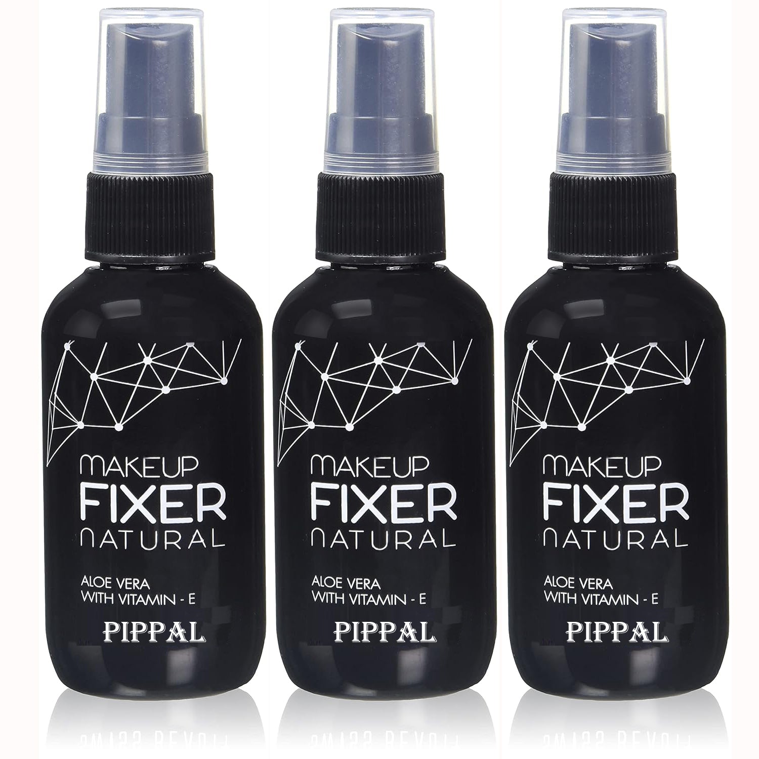 Pippal Beauty Makeup Fixer spray with vitamin E and aloe vera, natural dewy finish, long-lasting, 80ml, pack of 3