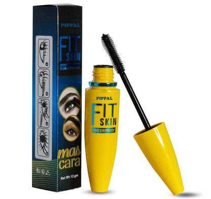 Pippal Fit Skin Ultra Volume Mascara for bold, dramatic lashes, waterproof and long-lasting, 12g, with a sleek mascara tube.