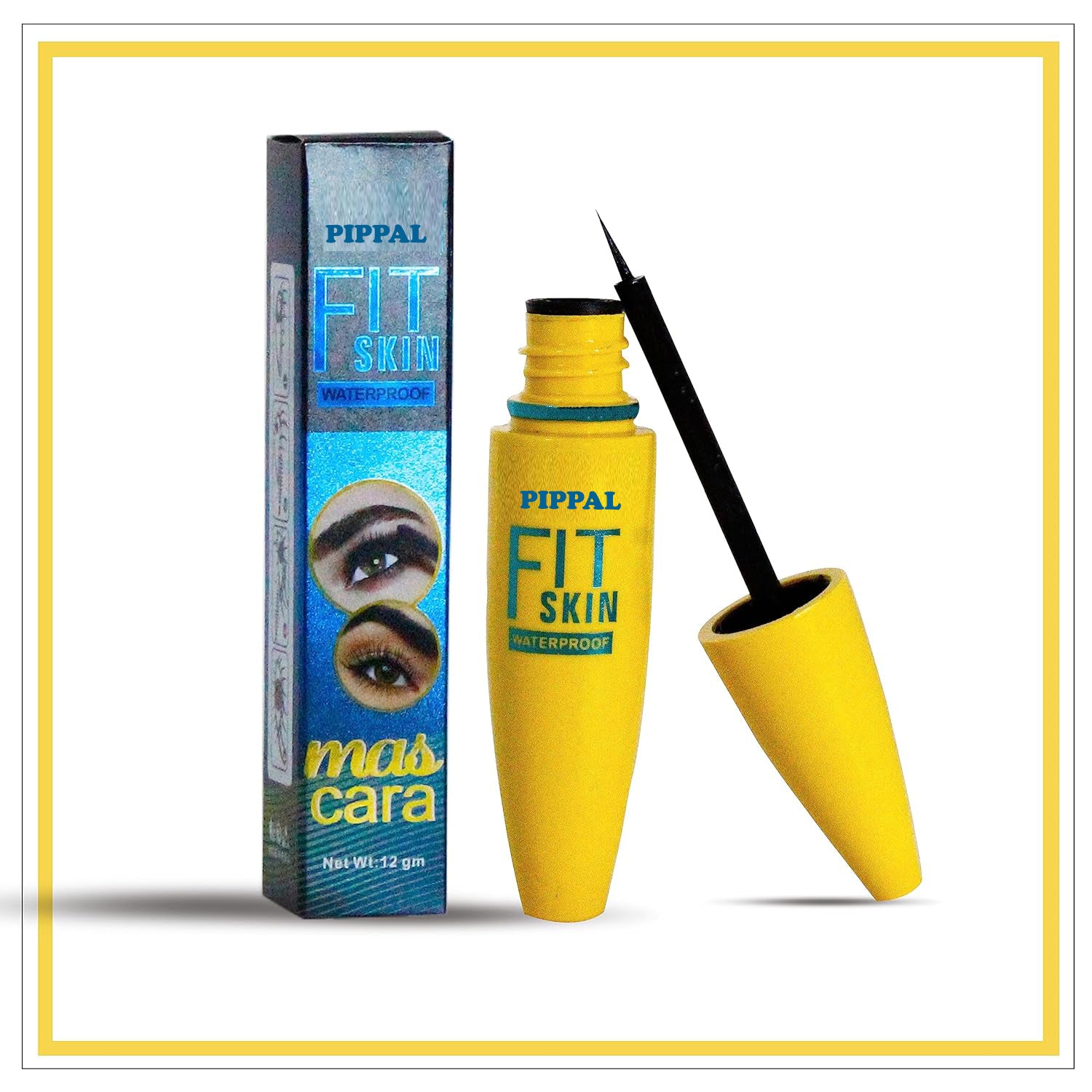 Pippal Fit Skin Ultra Volume Mascara in 12g, waterproof formula for bold, dramatic lashes with long-lasting volume.