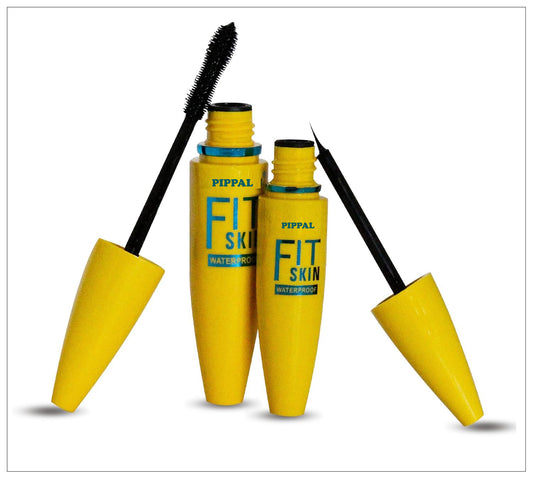Pippal Fit Skin Mascara and Eyeliner set with volumizing, waterproof formula for bold, dramatic lashes in 12g.