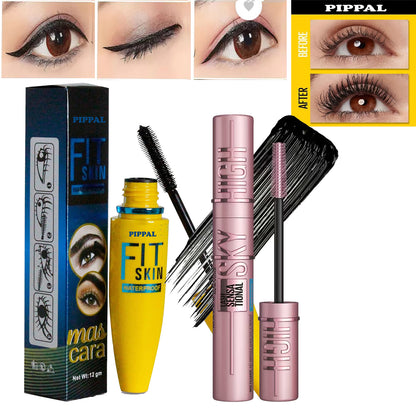 Pippal Fit Skin Mascara with Sky High Ultra Volume for bold, dramatic lashes, waterproof, long-lasting, 12g, in sleek packaging.