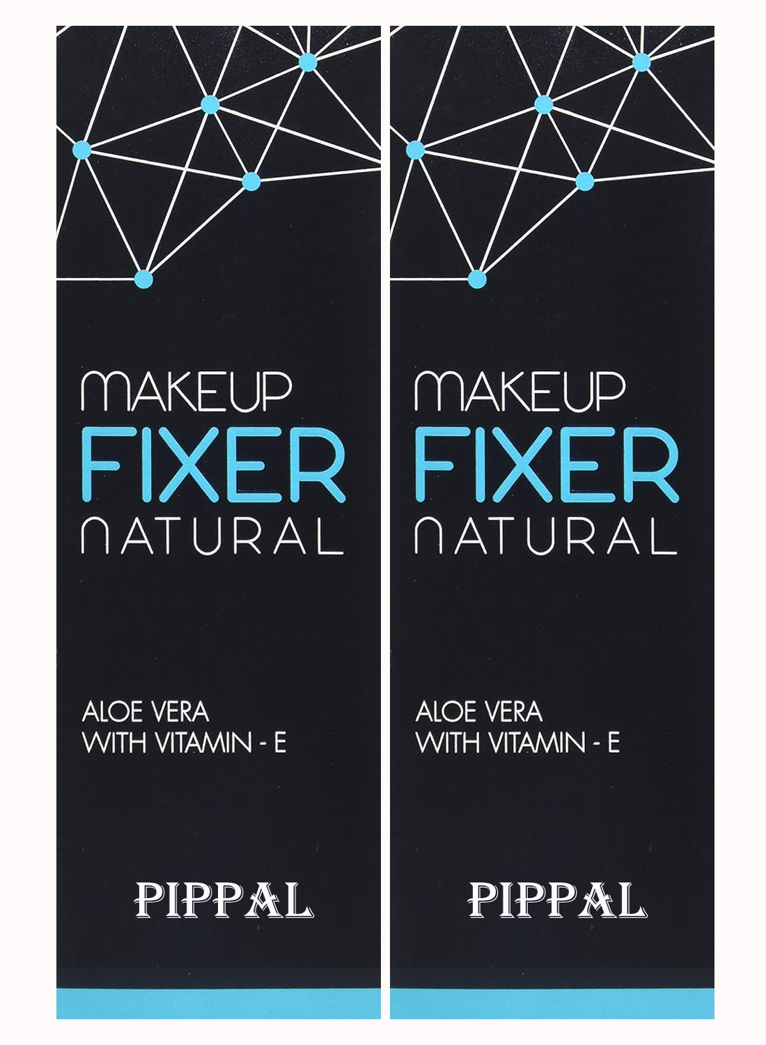 Pippal natural makeup fixer spray primer in transparent 80ml bottles, shown in a pack of two, for long-lasting makeup hold.