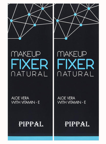 Pippal natural makeup fixer spray primer in transparent 80ml bottles, shown in a pack of two, for long-lasting makeup hold.