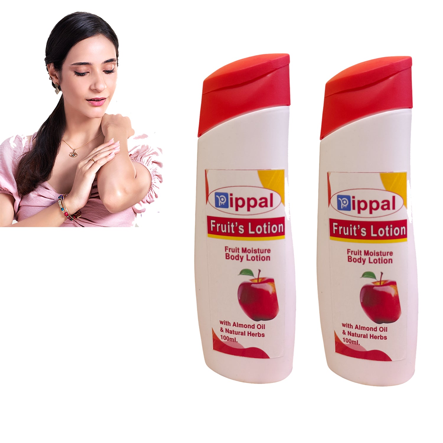 Pack of 2 Pippal Fruit Ultra Smooth Skin Nourishing Body Lotions, 100 ml each, for soft, hydrated skin.