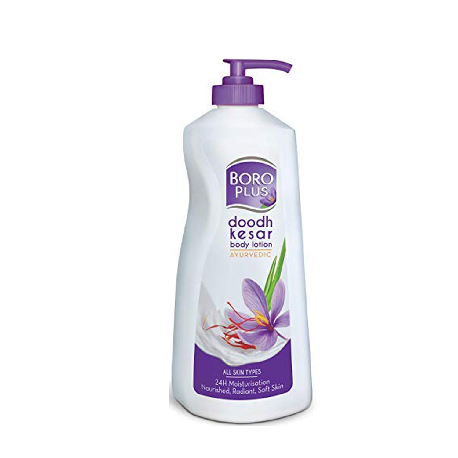 Doodh Kesar soft body lotion in white 400ml bottle, suitable for all skin types, from the brand 6255.