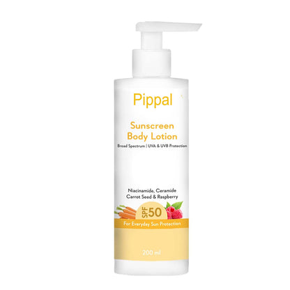 Wishcare Sunscreen Body Lotion in a 200ml white bottle, gentle cream for sun protection and skin care.