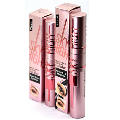 Pippal Sky High Mascara with volumizing formula, bold long-lasting waterproof lashes, 10g, with eyeliner included.