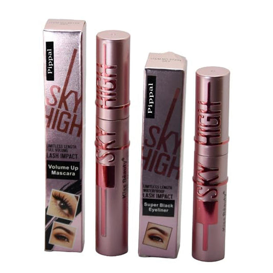 Pippal Sky High Eyeliner and Ultra Volume Mascara for bold, dramatic, long-lasting waterproof lashes in 10g.
