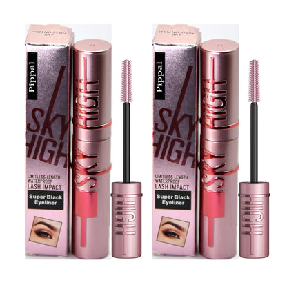 Pippal Sky High Mascara and Eyeliner set with volumizing mascara for bold, dramatic, waterproof lashes, 10g each, pack of 2.
