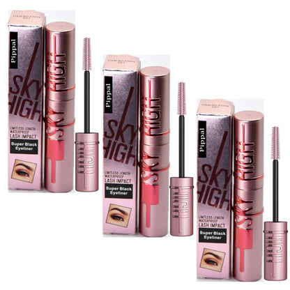 Set of three Pippal Sky High eyeliners with ultra-volume mascara, waterproof, long-lasting, for bold, dramatic lashes.