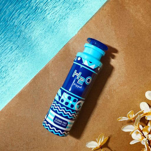 H2O alcohol-free deodorant spray 200ml and concentrated attar perfume by 6255, featuring spray bottle and attar container.