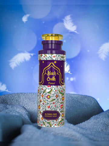 Set of 2 perfumes including Black Oudh alcohol-free deodorant spray 200ml and Blue Star concentrated attar, natural fragrance.