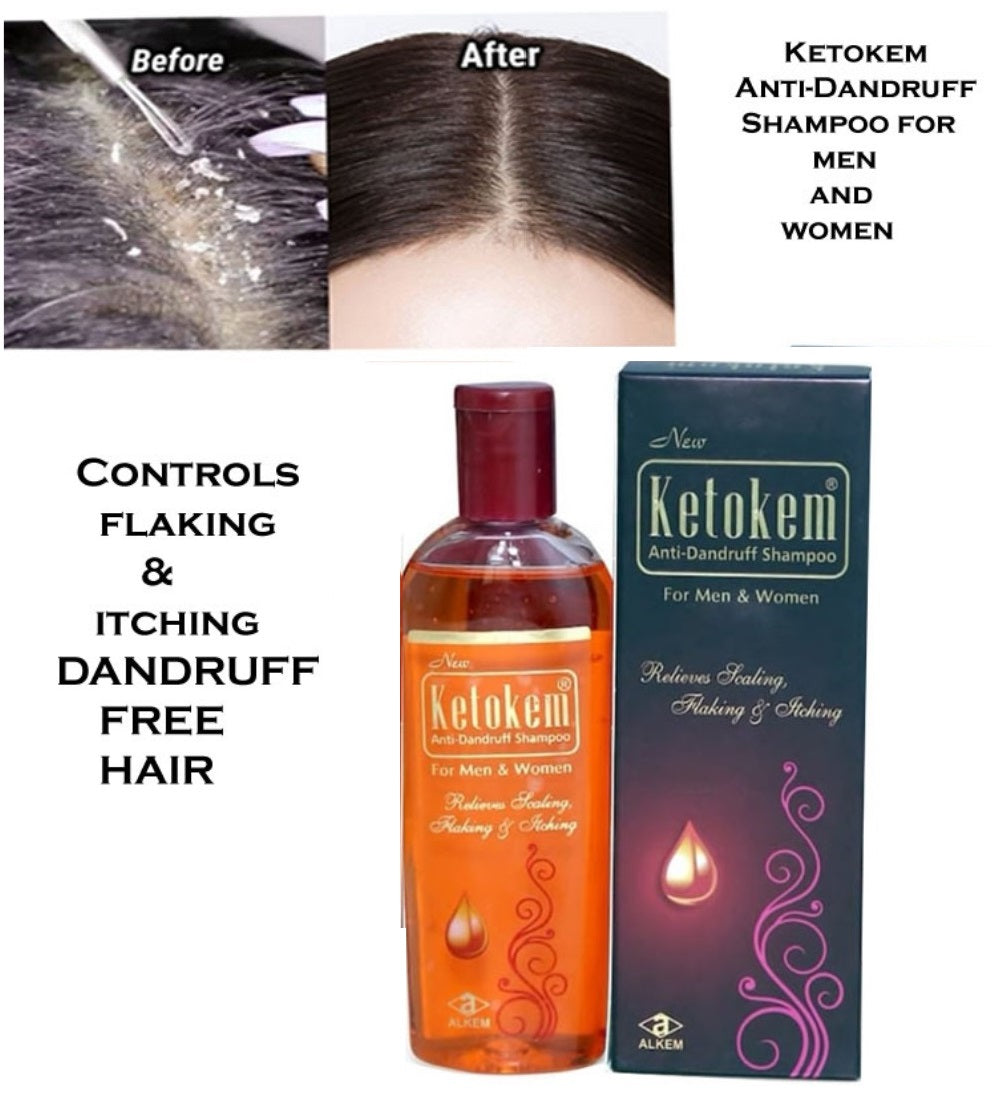 New Ketokem anti-dandruff shampoo bottle, 110ml, featuring the 6255 brand, with a sleek bottle design and label visible.