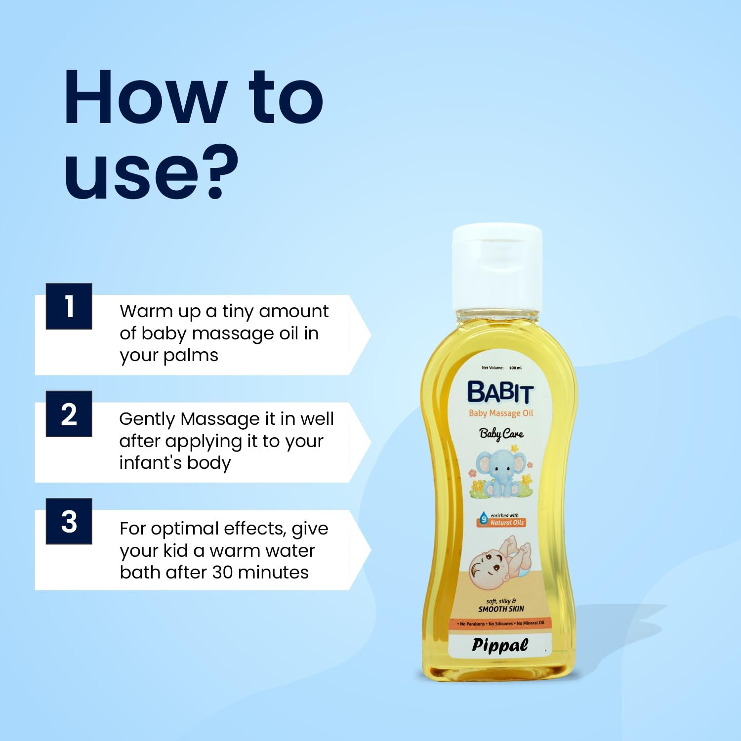 Babit Soothing Baby 100ml bottle, a stretch marks and scar cream by 6255, with soft packaging and product label visible.