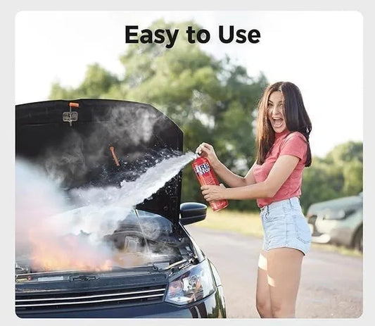 Fire Stop fire extinguisher designed for camping, with a 500ml capacity, used for fire safety and emergency fire suppression.