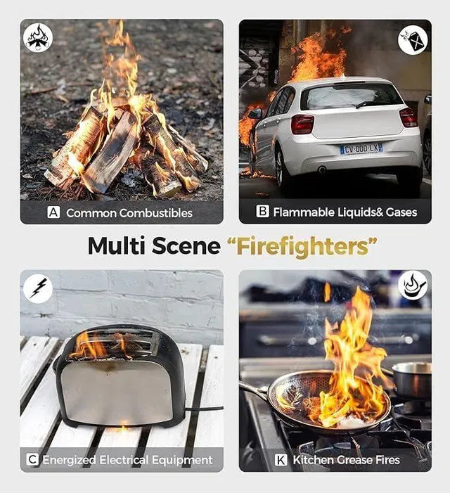 Fire Stop fire extinguisher for camping, compact 500 ml safety device for fire emergencies during outdoor activities.