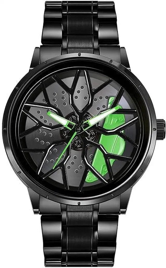 Men's digital watch with stereoscopic car wheel design by 6493, featuring a modern, sporty timepiece with digital display.