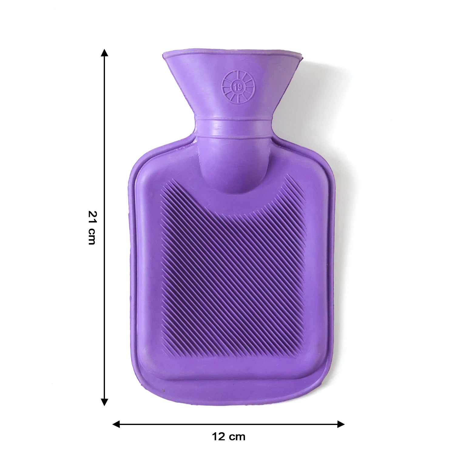 Wukusy premium soft rubber hot water bag, 21x12 cm, filled with water, ready for warmth and relief.