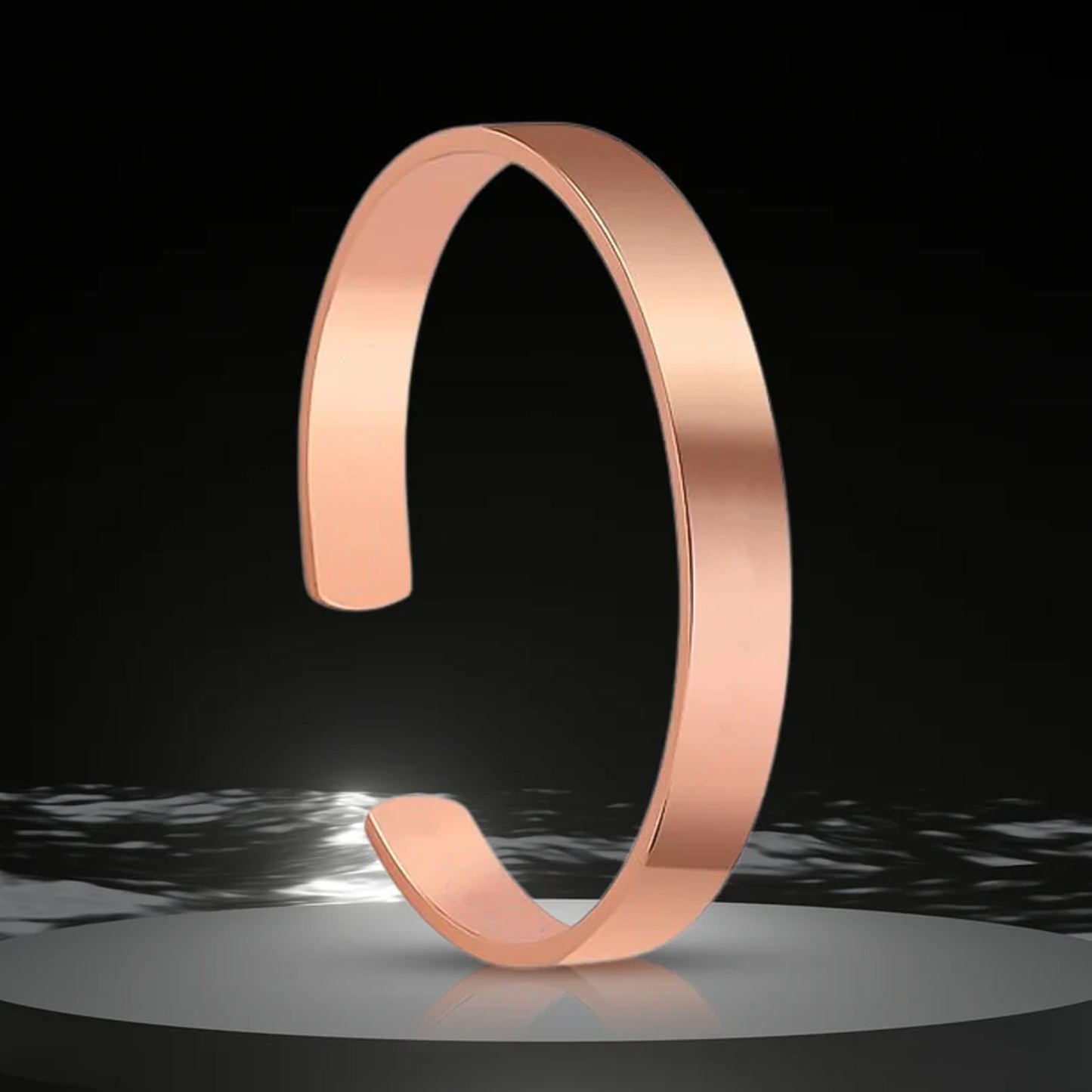 Rose gold-plated open cuff bracelet by Wukusy featuring a sleek, elegant design perfect for stylish fashion accessories.