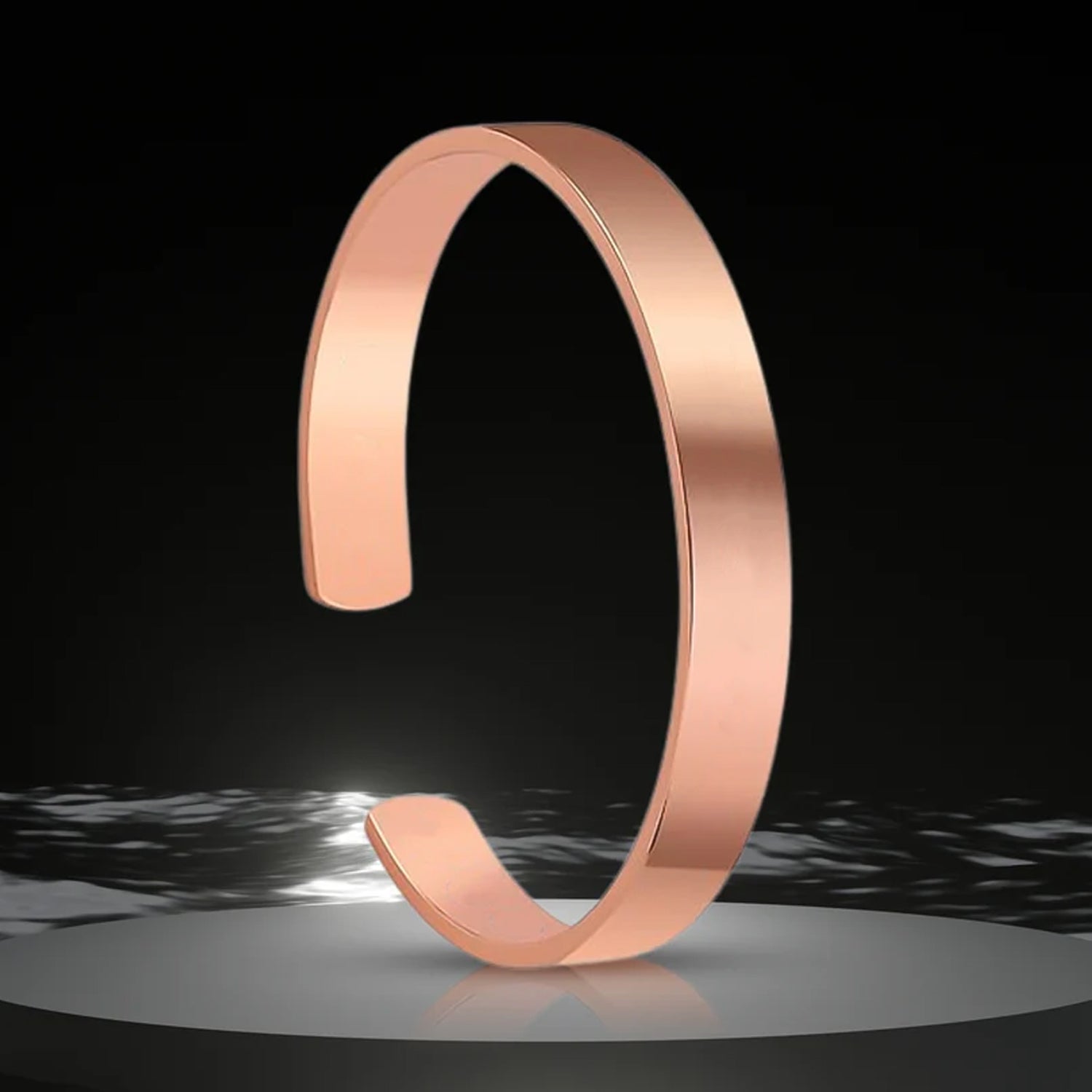 Rose gold-plated open cuff bracelet by Wukusy featuring a sleek, elegant design perfect for stylish fashion accessories.