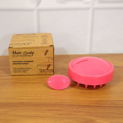 Wukusy silicone scalp massager shampoo brush with flexible bristles for gentle hair and scalp cleansing in a single piece