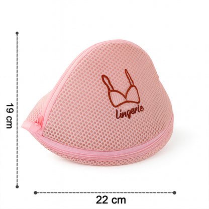 Wukusy dome-shaped lingerie wash bag made of protective mesh, used for laundry and delicate garment care.