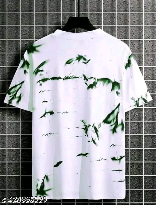 Men's and women's printed casual green and white T-shirt by 6928, featuring a relaxed fit and stylish design.