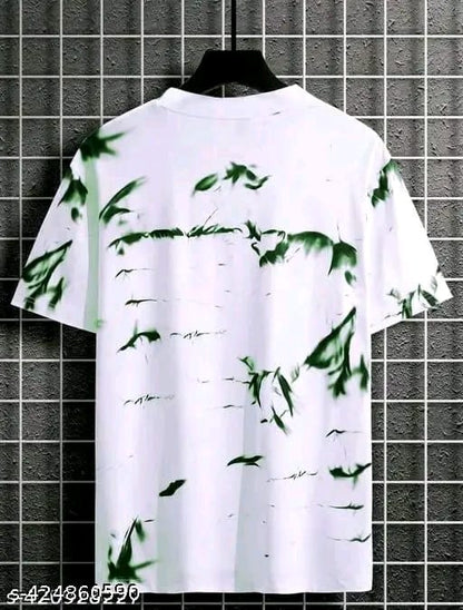 Men's and women's printed casual green and white T-shirt by 6928, featuring a relaxed fit and stylish design.