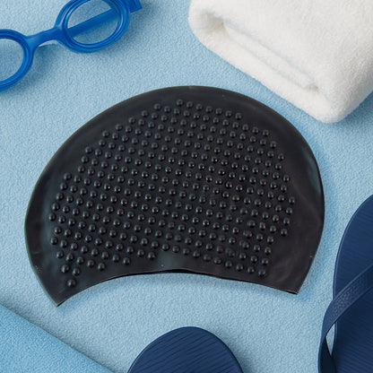Wukusy premium silicone waterproof swimming cap in vibrant color, designed for comfort and durability during water activities.