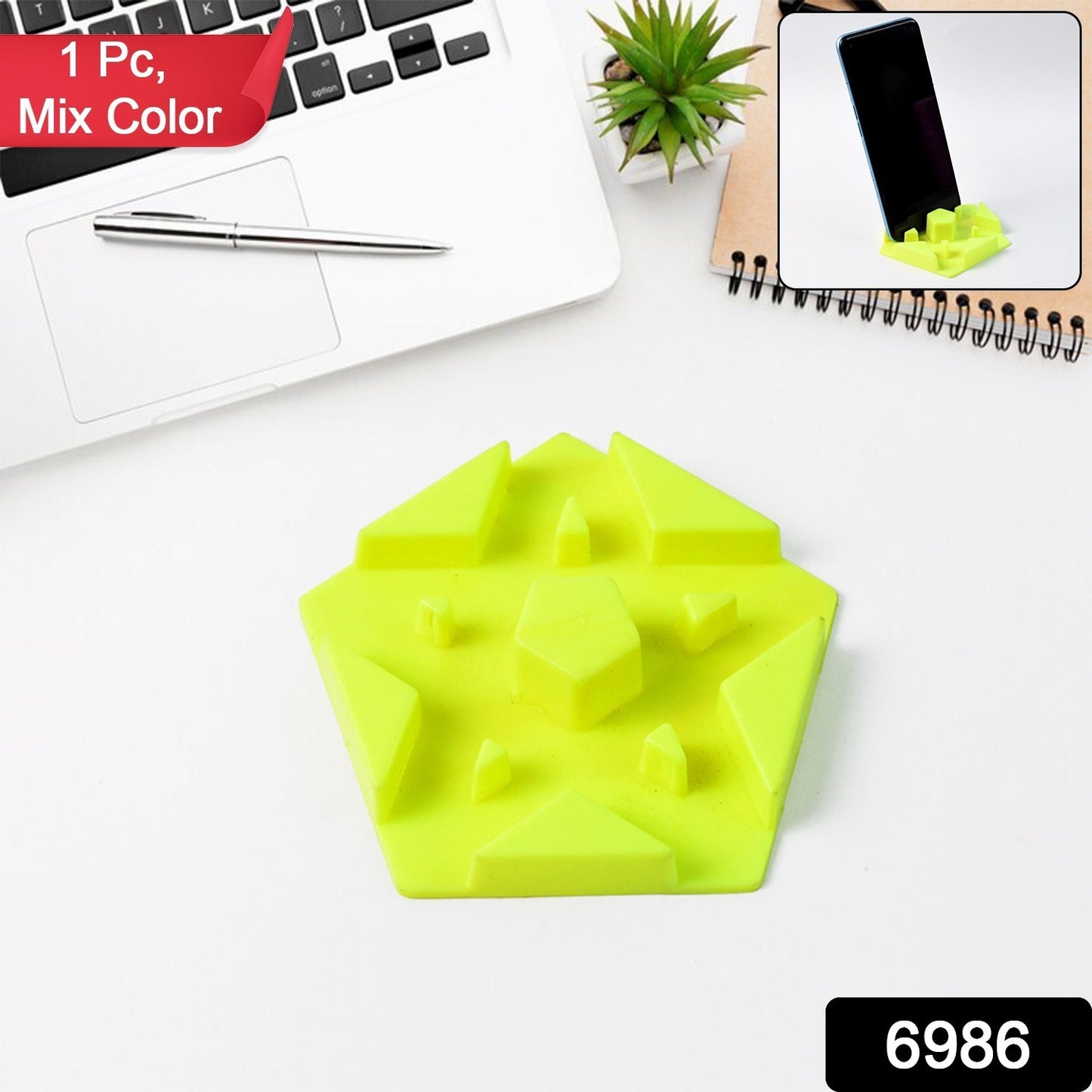 Wukusy multi-angle plastic mobile phone stand holder in mix colors, adjustable support for smartphones, shown from different angles.