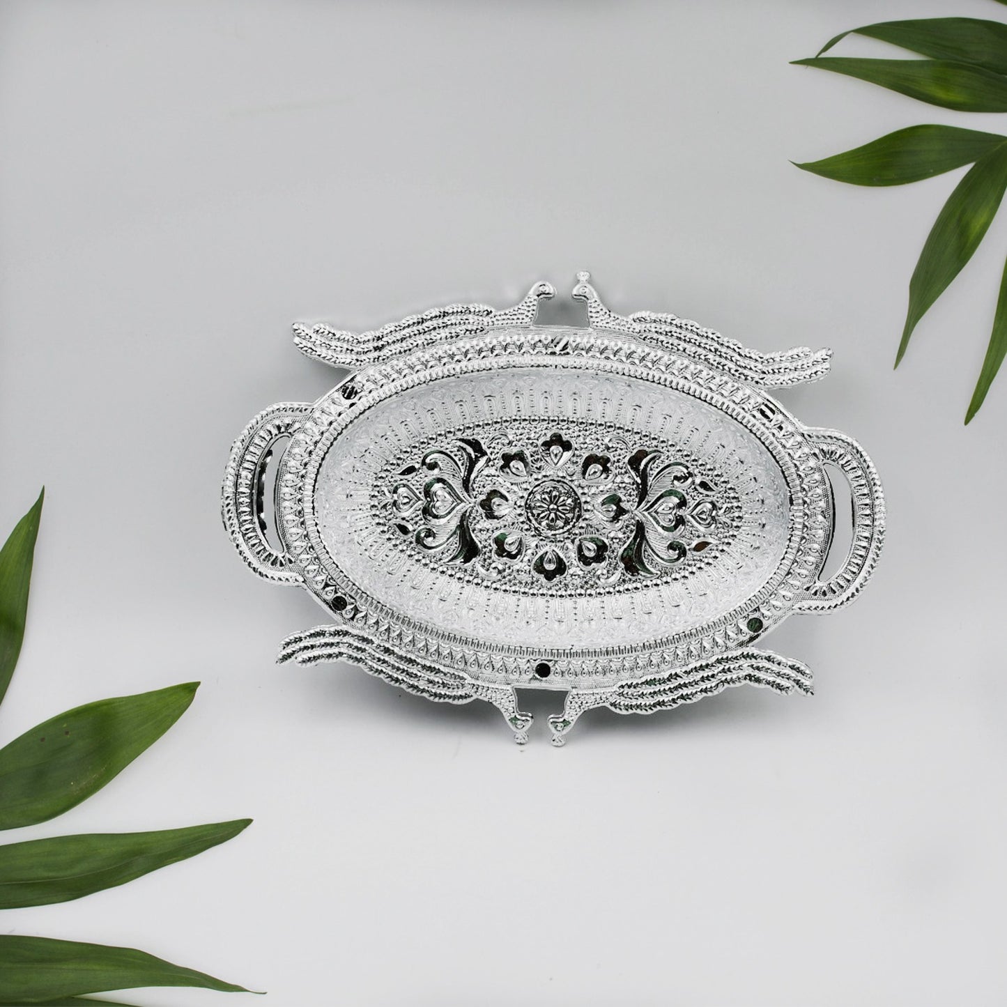 Wukusy decorative serving tray for Mukhwas, dry fruits, and candies, featuring an elegant design for home and kitchen use.