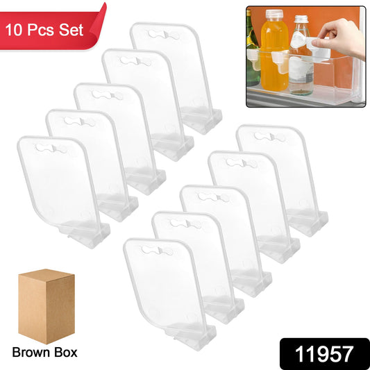 Set of 10 Wukusy plastic storage baskets for refrigerator organization, featuring space allocators and partition clips for kitchen use.