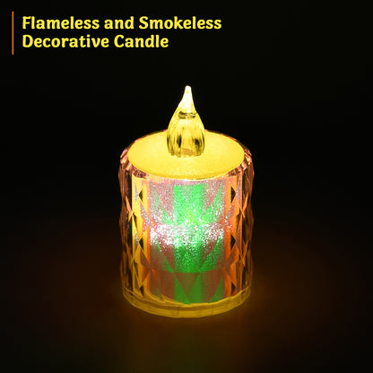 Six flameless LED tea light candles from Wukusy, decorative melting candles with flickering electronic flames for home decor.