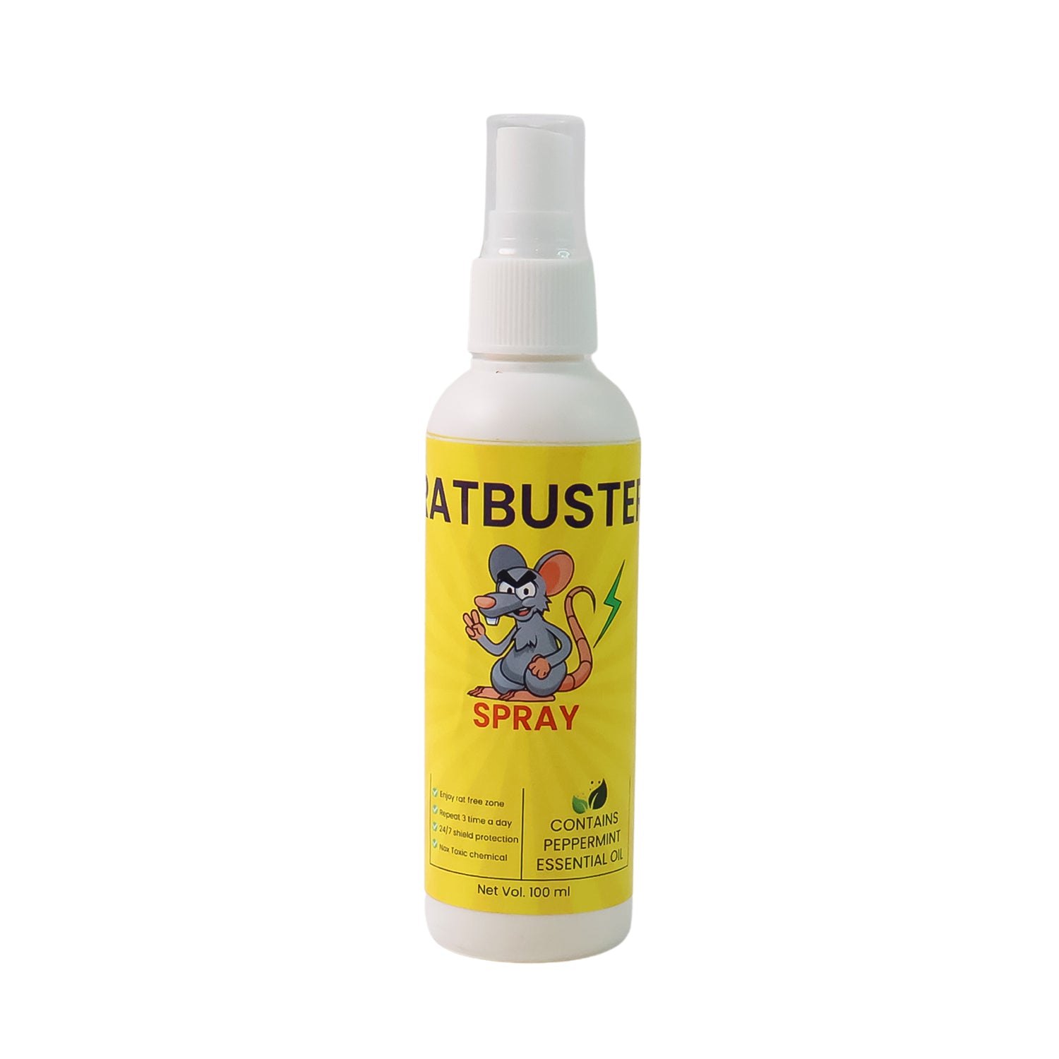 Wukusy rat repellent spray 100ml bottle, for home pest control, with spray nozzle and label visible in the image.
