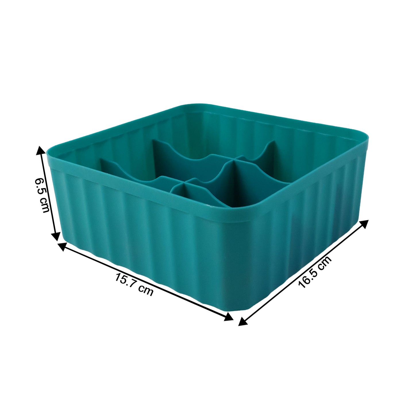 Set of two Wukusy square organizer boxes with six compartments each, ideal for home storage and organization.
