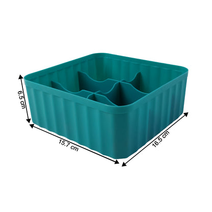 Set of two Wukusy square organizer boxes with six compartments each, ideal for home storage and organization.