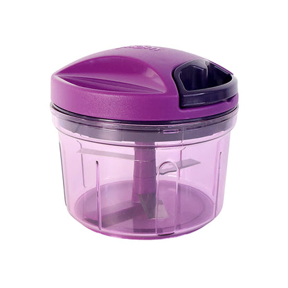 Wukusy Supermom Handy Vegetable Chopper 750ml in white with a clear container and ergonomic handle for easy chopping.