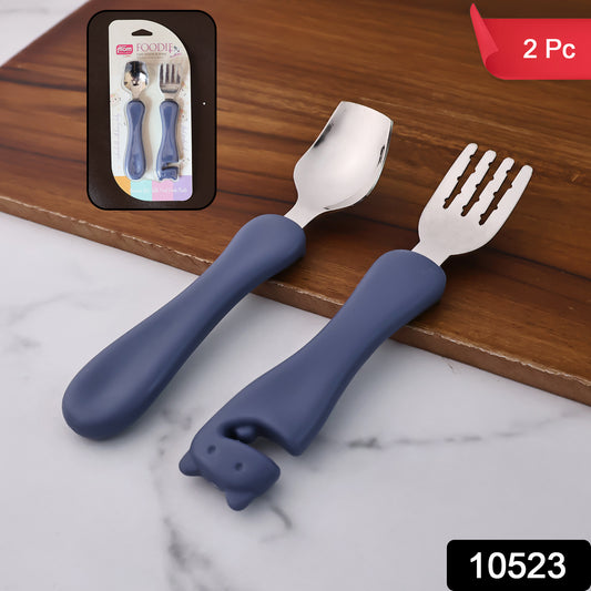 Wukusy Supermom Foodie stainless steel spoon and fork set for home and kitchen use, shiny, durable, and stylish cutlery.
