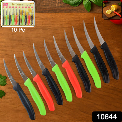 Wukusy Supermom stainless steel lemon knife set with six knives designed for kitchen use, featuring sleek handles and sharp blades.