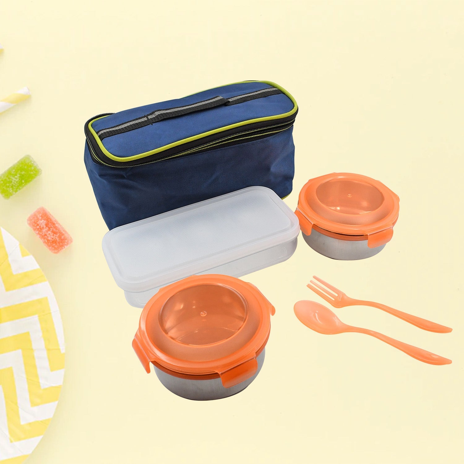Wukusy stainless steel leak-proof lunch box with multiple compartments, ideal for office, school, and travel use.