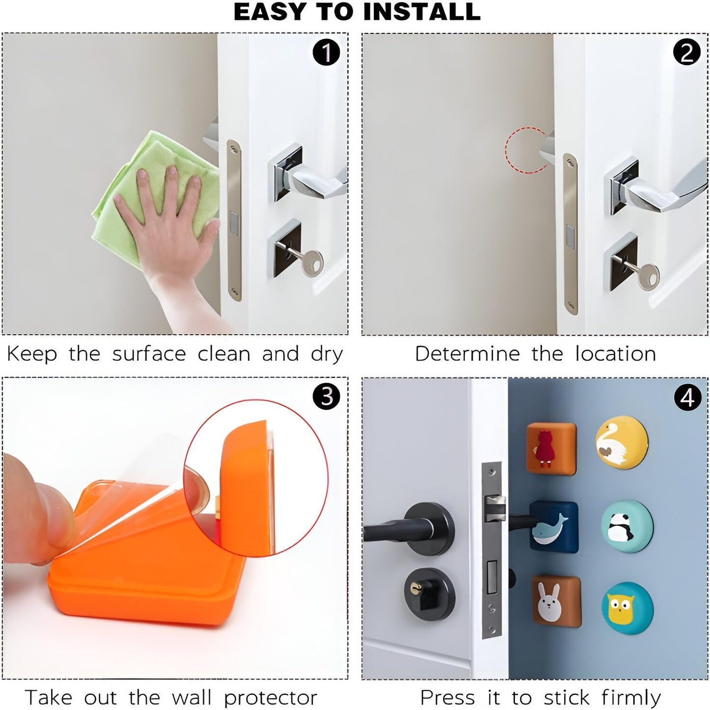 Cute cartoon fruit design wall door stopper bumper by Wukusy, featuring colorful, playful fruit illustrations for home improvement.