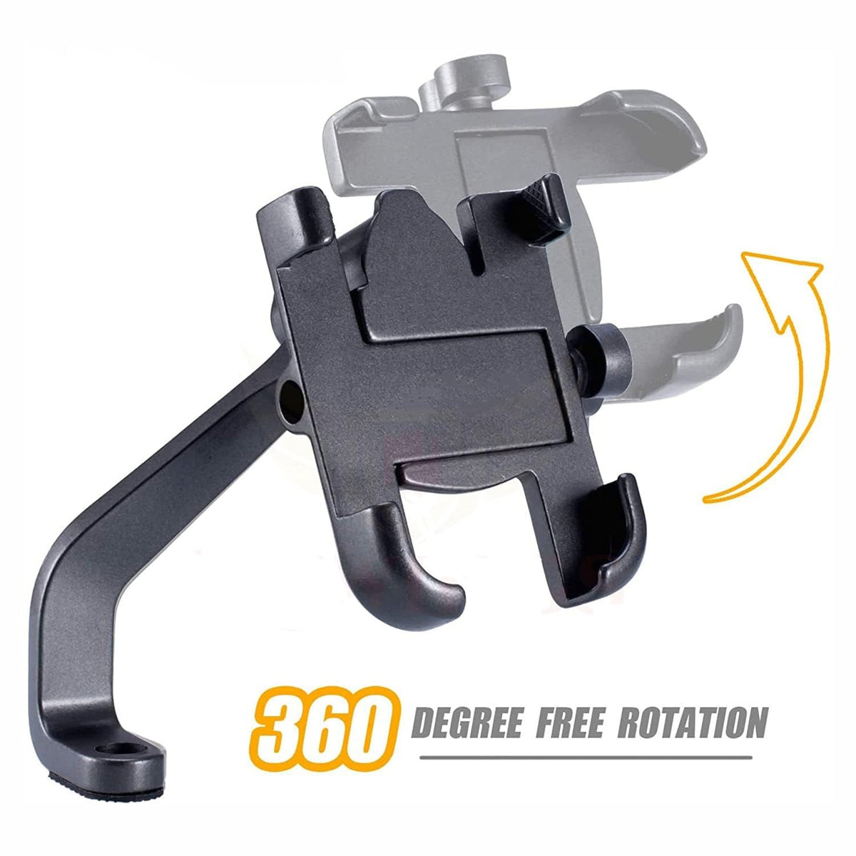 Wukusy full metal body bike scooty mobile holder stand with 360-degree rotation for smartphones, suitable for bicycles and motorcycles.