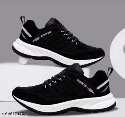 Men's black sports shoes by Drpshippr, designed for sports and outdoor activities, featuring a sleek athletic style and supportive sole.